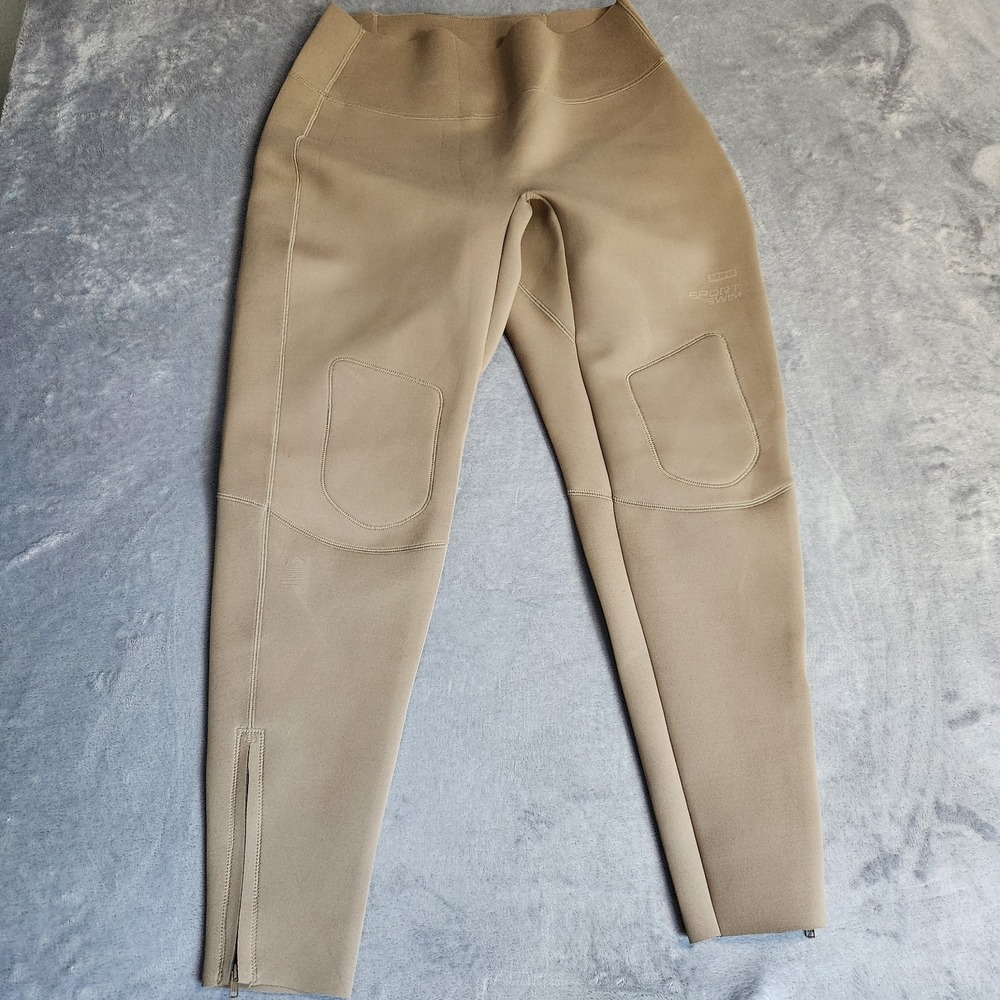 New SKIMS Sport Swim Scuba High Waisted Ankle Zip Leggings Desert 2X Tan